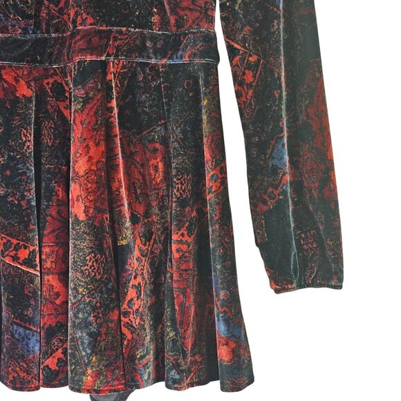 Free People Abstract Printed Backless Burnout Velvet Long Sleeve Mini Romper, 2 - Picture 5 of 9